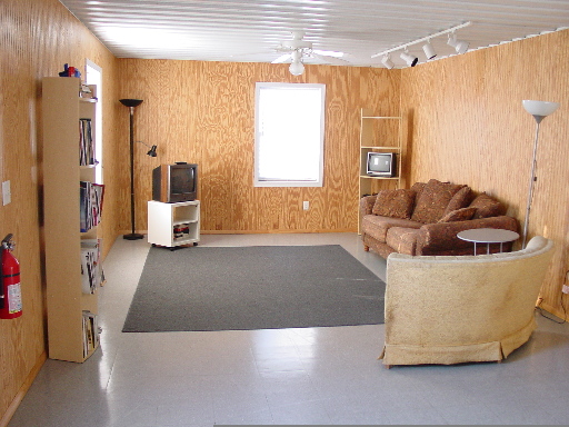 Apartment TV area.